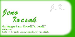 jeno kocsak business card